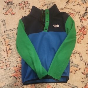 The North Face Kids Green and Blue Fleece Pullover